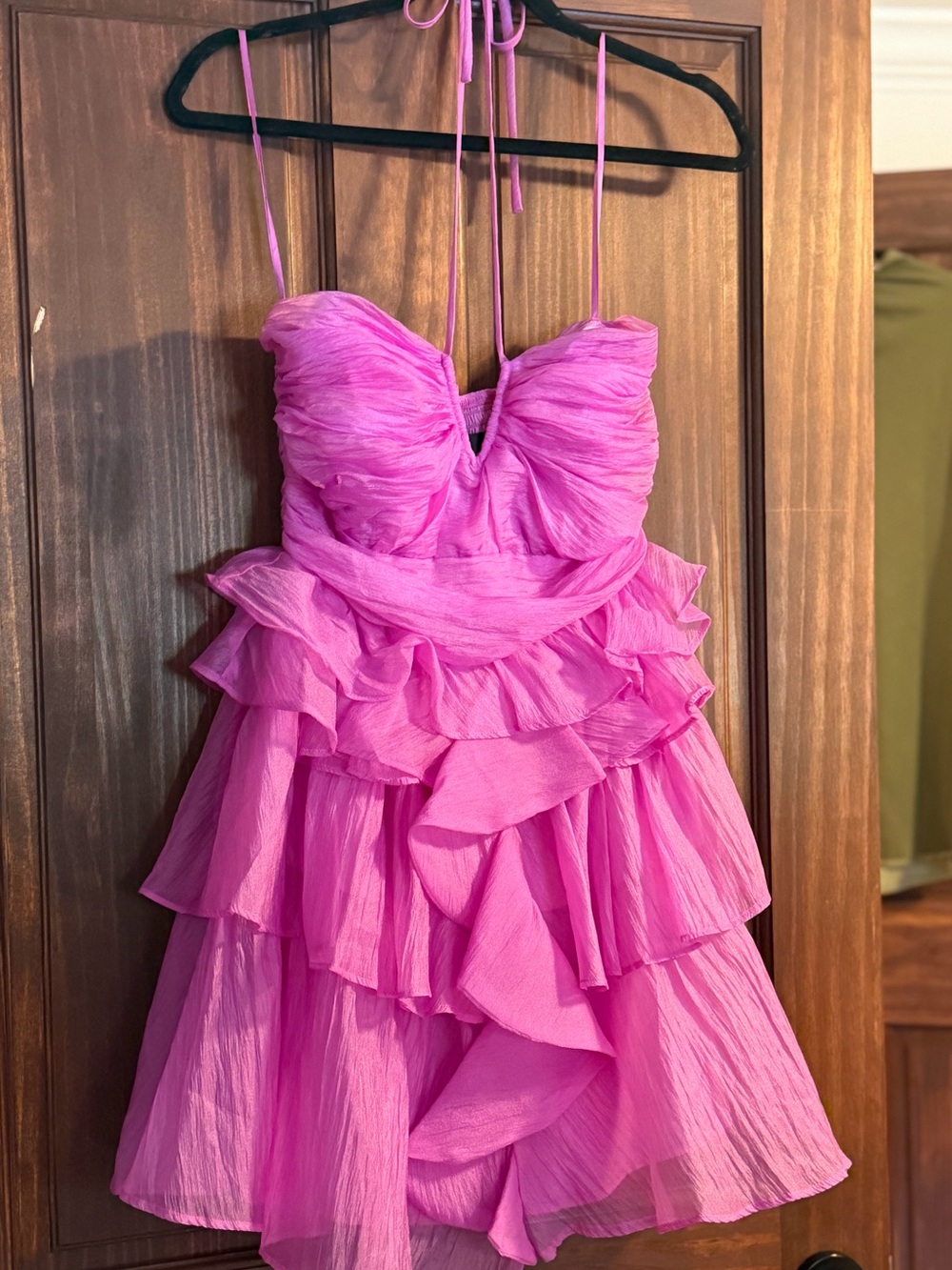 DO+BE Pink Ruffled Tiered Mini Dress